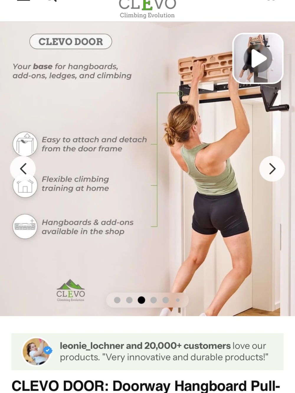 Door Mount Pull-Up and Hangboard Station — Black